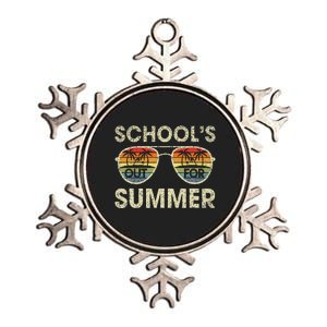 Cute Retro Last Day Of School Schools Out For Summer Teacher Metallic Star Ornament