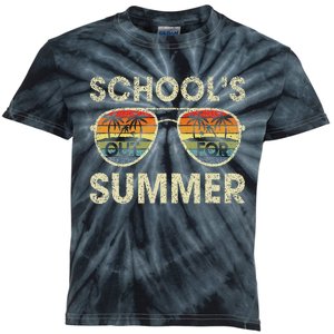 Cute Retro Last Day Of School Schools Out For Summer Teacher Kids Tie-Dye T-Shirt