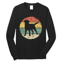 Circular Retro Labrador Owner Gift Golden Black Lab Dad Mom Long Sleeve Shirt