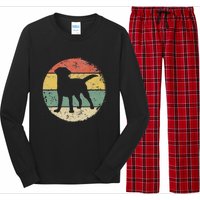 Circular Retro Labrador Owner Gift Golden Black Lab Dad Mom Long Sleeve Pajama Set