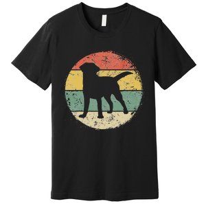 Circular Retro Labrador Owner Gift Golden Black Lab Dad Mom Premium T-Shirt