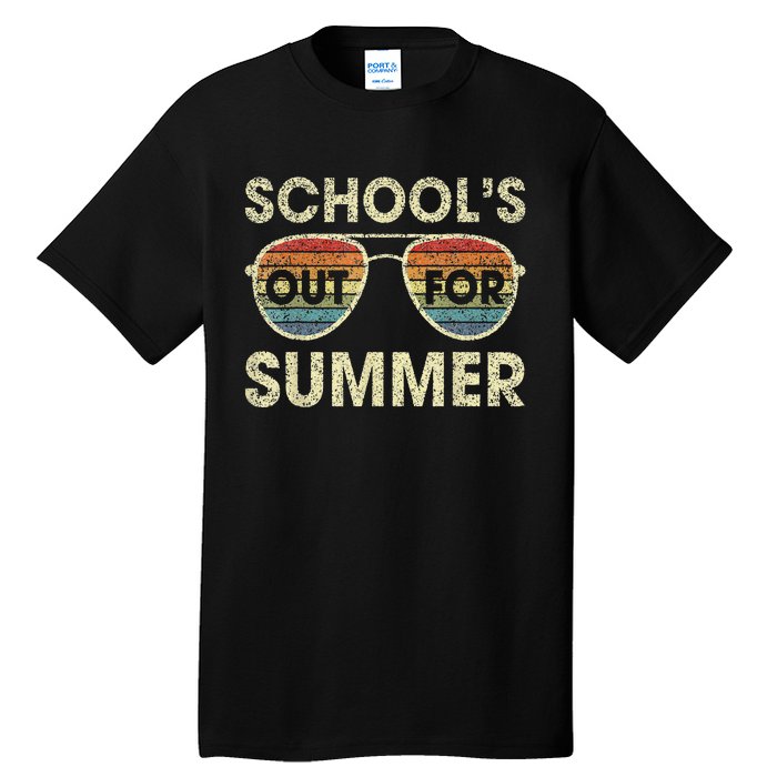 Cute Retro Last Day Of School Schools Out For Summer Teacher Tall T-Shirt