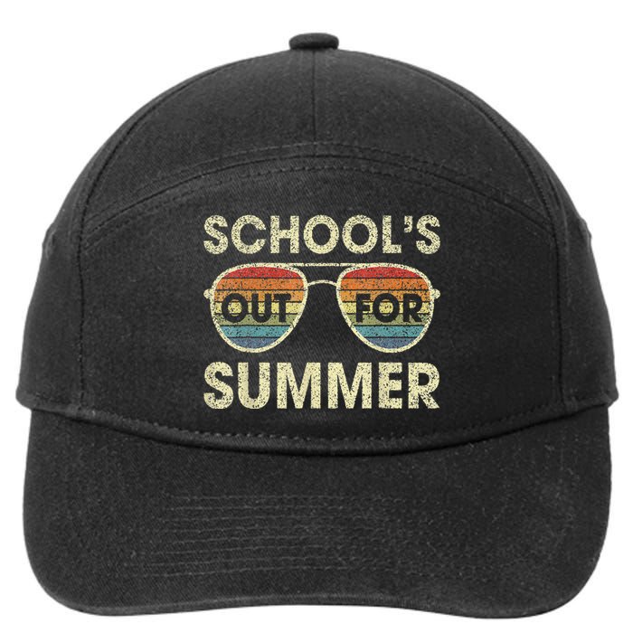 Cute Retro Last Day Of School Schools Out For Summer Teacher 7-Panel Snapback Hat