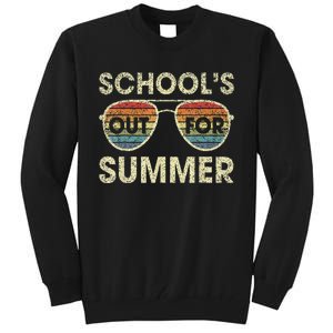 Cute Retro Last Day Of School Schools Out For Summer Teacher Tall Sweatshirt