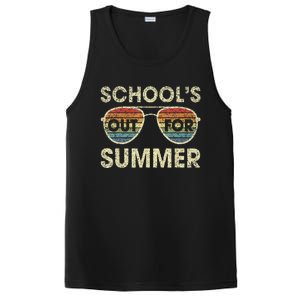 Cute Retro Last Day Of School Schools Out For Summer Teacher PosiCharge Competitor Tank