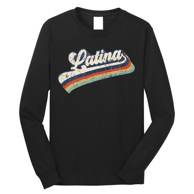 Cool Retro Latina Woman Mexican Girl Idea Long Sleeve Shirt