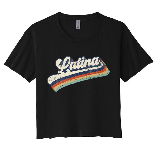 Cool Retro Latina Woman Mexican Girl Idea Crop Top