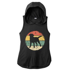 Circular Retro Labrador Owner Gift Golden Black Lab Dad Mom Ladies PosiCharge Tri-Blend Wicking Draft Hoodie Tank