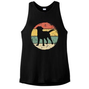 Circular Retro Labrador Owner Gift Golden Black Lab Dad Mom Ladies PosiCharge Tri-Blend Wicking Tank