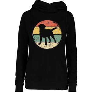 Circular Retro Labrador Owner Gift Golden Black Lab Dad Mom Womens Funnel Neck Pullover Hood