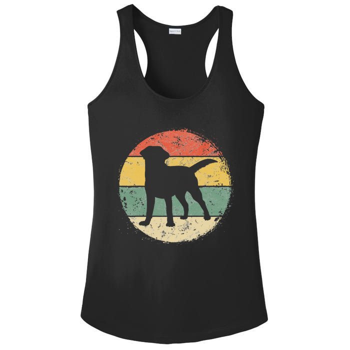 Circular Retro Labrador Owner Gift Golden Black Lab Dad Mom Ladies PosiCharge Competitor Racerback Tank