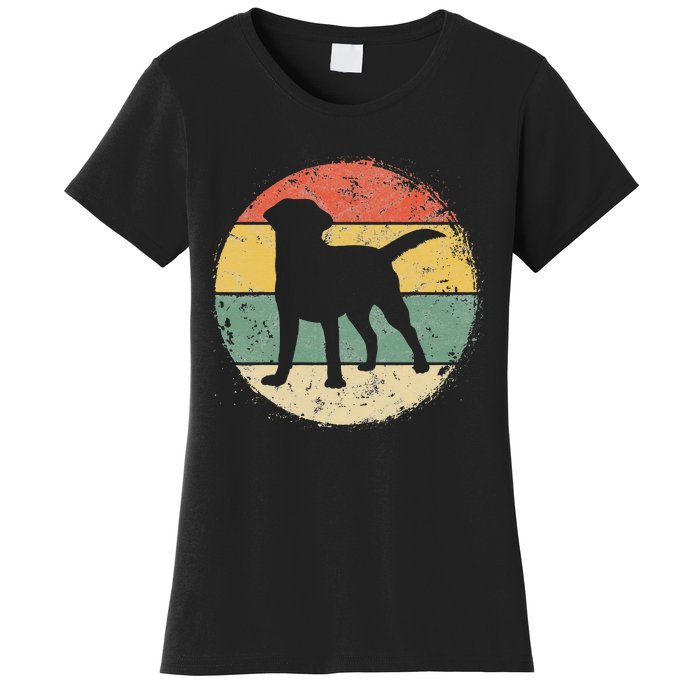 Circular Retro Labrador Owner Gift Golden Black Lab Dad Mom Women's T-Shirt