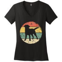 Circular Retro Labrador Owner Gift Golden Black Lab Dad Mom Women's V-Neck T-Shirt