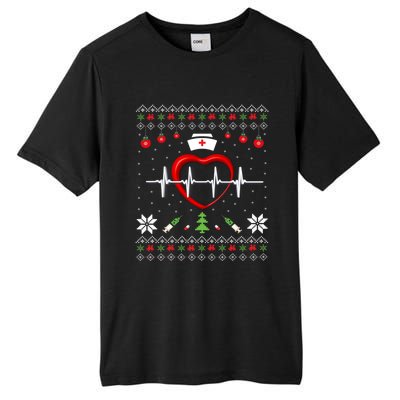 Cute Rn Lpn Icu Er Nurses Xmas Nurse Ugly Christmas Sweater Meaningful Gift Tall Fusion ChromaSoft Performance T-Shirt