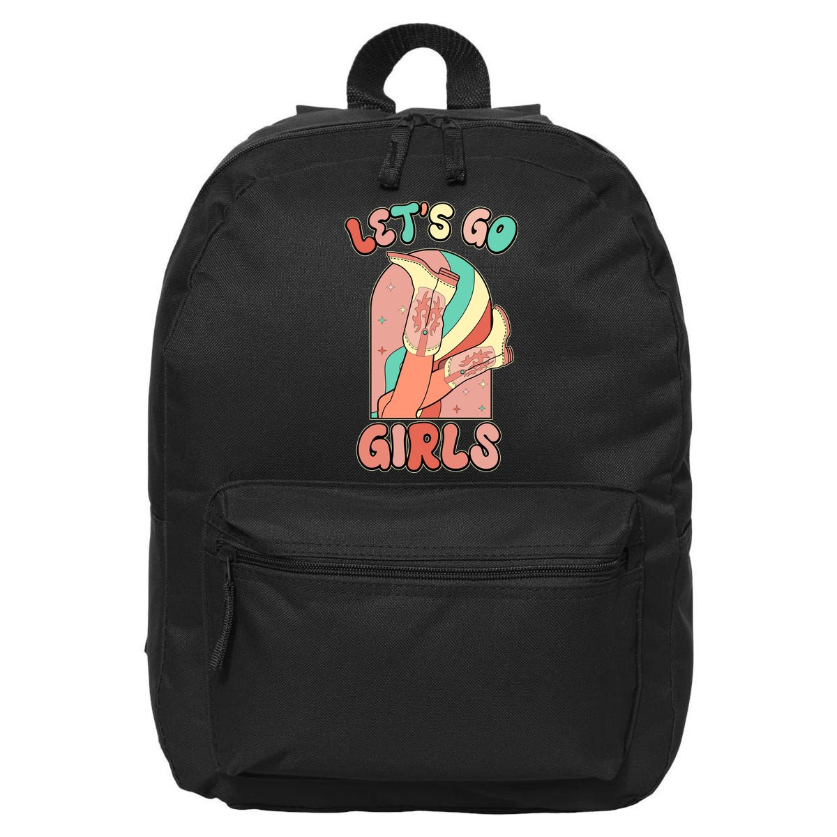 Cute Retro Lets Go Cowgirl Bachelorette Bridesmaids Party 16 in Basic Backpack