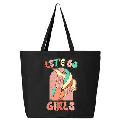 Cute Retro Lets Go Cowgirl Bachelorette Bridesmaids Party 25L Jumbo Tote