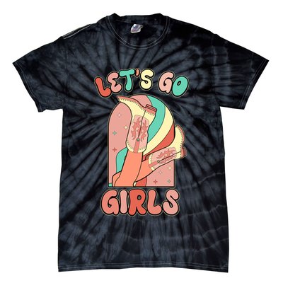 Cute Retro Lets Go Cowgirl Bachelorette Bridesmaids Party Tie-Dye T-Shirt