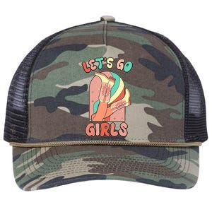 Cute Retro Lets Go Cowgirl Bachelorette Bridesmaids Party Retro Rope Trucker Hat Cap