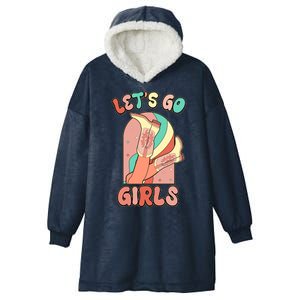 Cute Retro Lets Go Cowgirl Bachelorette Bridesmaids Party Hooded Wearable Blanket