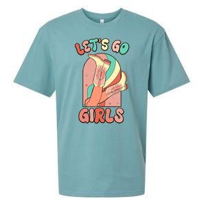 Cute Retro Lets Go Cowgirl Bachelorette Bridesmaids Party Sueded Cloud Jersey T-Shirt