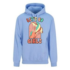 Cute Retro Lets Go Cowgirl Bachelorette Bridesmaids Party Unisex Surf Hoodie