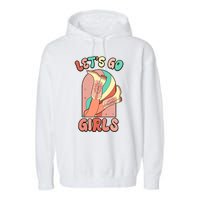 Cute Retro Lets Go Cowgirl Bachelorette Bridesmaids Party Garment-Dyed Fleece Hoodie