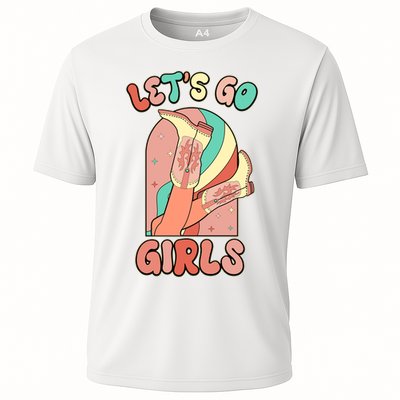 Cute Retro Lets Go Cowgirl Bachelorette Bridesmaids Party Performance Shirt