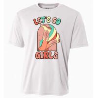 Cute Retro Lets Go Cowgirl Bachelorette Bridesmaids Party Cooling Performance Crew T-Shirt