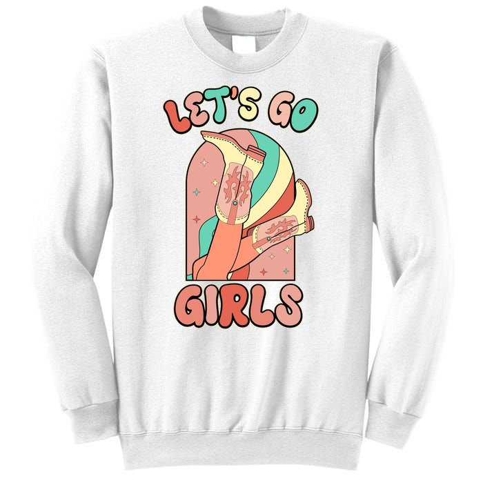 Cute Retro Lets Go Cowgirl Bachelorette Bridesmaids Party Sweatshirt