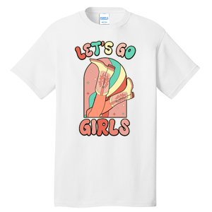 Cute Retro Lets Go Cowgirl Bachelorette Bridesmaids Party Tall T-Shirt