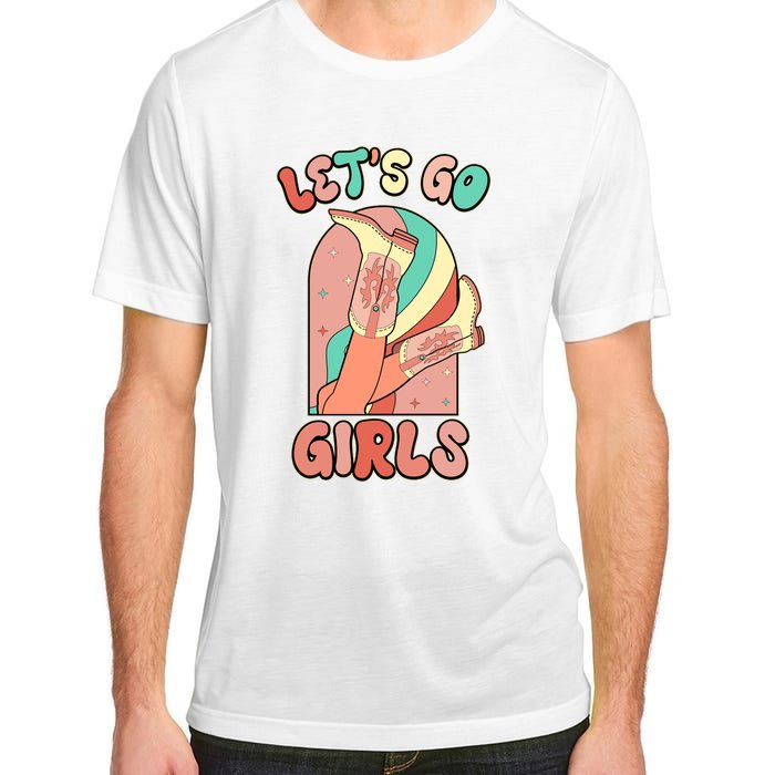 Cute Retro Lets Go Cowgirl Bachelorette Bridesmaids Party Adult ChromaSoft Performance T-Shirt