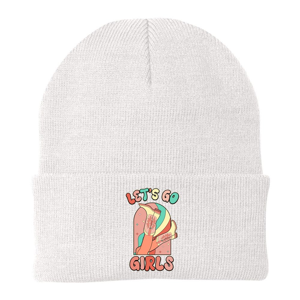 Cute Retro Lets Go Cowgirl Bachelorette Bridesmaids Party Beanie