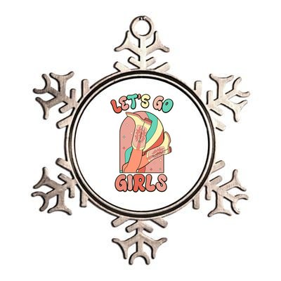 Cute Retro Lets Go Cowgirl Bachelorette Bridesmaids Party Metallic Star Ornament