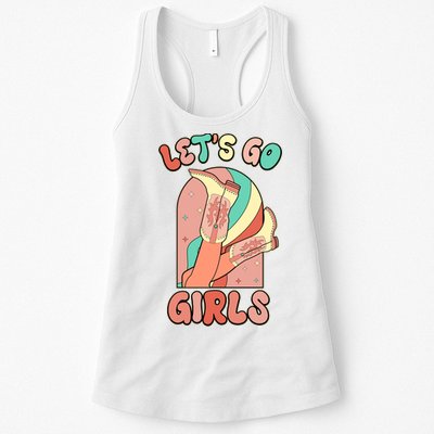 Cute Retro Lets Go Cowgirl Bachelorette Bridesmaids Party Womens Tank Top