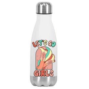 Cute Retro Lets Go Cowgirl Bachelorette Bridesmaids Party Stainless Steel Insulated Water Bottle