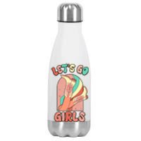 Cute Retro Lets Go Cowgirl Bachelorette Bridesmaids Party Stainless Steel Insulated Water Bottle