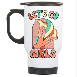 Cute Retro Lets Go Cowgirl Bachelorette Bridesmaids Party Stainless Steel Travel Mug