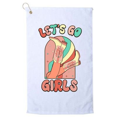 Cute Retro Lets Go Cowgirl Bachelorette Bridesmaids Party Golf Towel