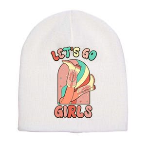 Cute Retro Lets Go Cowgirl Bachelorette Bridesmaids Party Short Acrylic Beanie