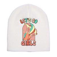 Cute Retro Lets Go Cowgirl Bachelorette Bridesmaids Party Short Acrylic Beanie