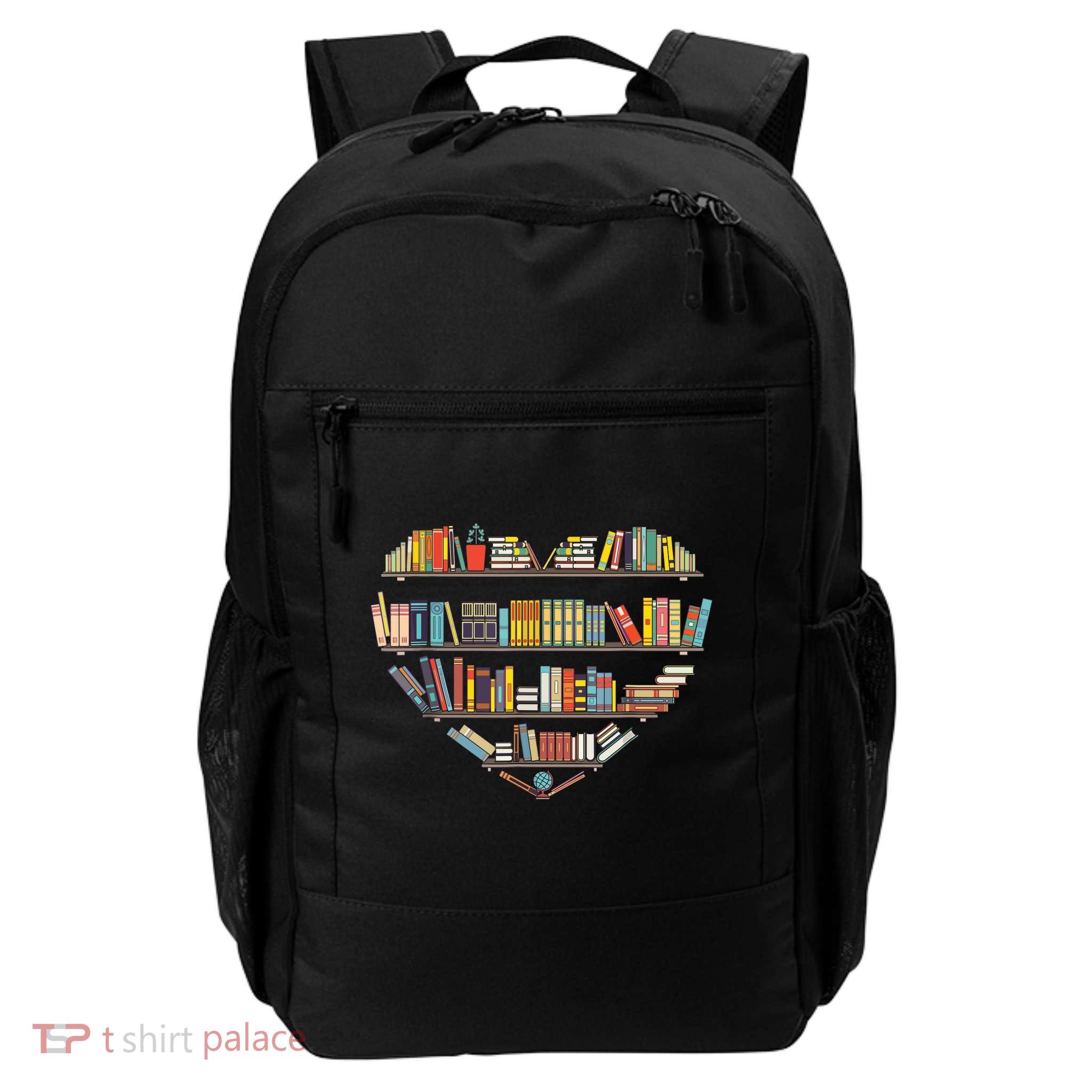 Cute Reading Library Books Lover Heart Librarian Gift Daily Commute Backpack