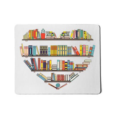 Cute Reading Library Books Lover Heart Librarian Gift Mousepad