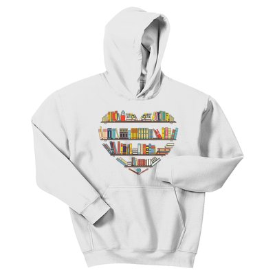 Cute Reading Library Books Lover Heart Librarian Gift Kids Hoodie