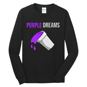 Codeine Rap Lean Cough Juice Purple Drank Tall Long Sleeve T-Shirt