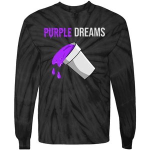 Codeine Rap Lean Cough Juice Purple Drank Tie-Dye Long Sleeve Shirt