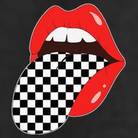 Checkerboard Red Lips Checkered Tongue Out Golf Towel
