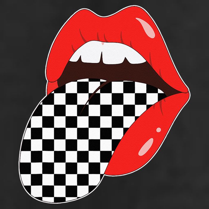 Checkerboard Red Lips Checkered Tongue Out Golf Towel