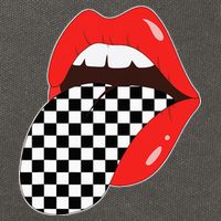 Checkerboard Red Lips Checkered Tongue Out Cotton Canvas Backpack