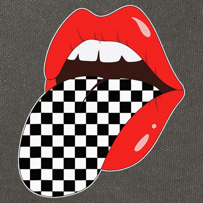 Checkerboard Red Lips Checkered Tongue Out Cotton Canvas Backpack
