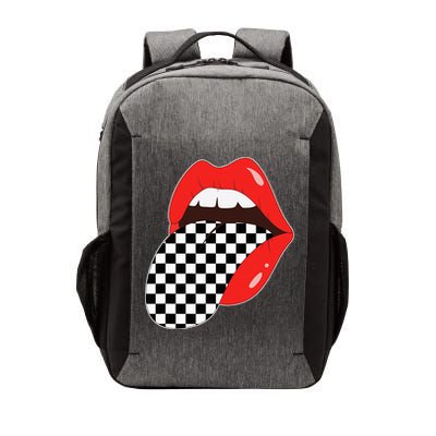 Checkerboard Red Lips Checkered Tongue Out Vector Backpack